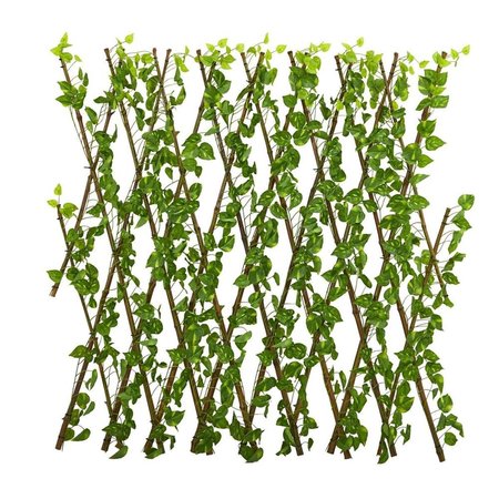 NEARLY NATURALS 47 in. Pothos Expandable Fence & Waterproof 4256